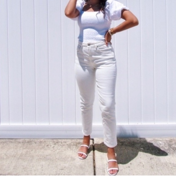 Everlane Curvy Cheeky Jean White Denim 32 Regular Jeans - Picture 9 of 9